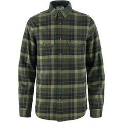 FJÄLLRÄVEN Singi Heavy Flannel Shirt M Black-Deep Forest