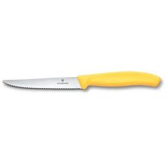 VICTORINOX Swiss Classic, steak & pizza knife, 11cm, wavy, yellow