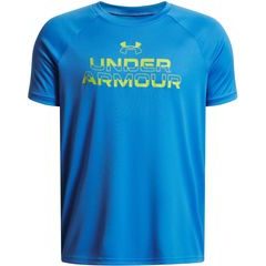UNDER ARMOUR UA Tech Split Wordmark SS-BLU/GRN