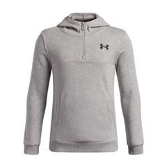 UNDER ARMOUR RIVAL LW 1/4 ZIP HOODIE-GRY