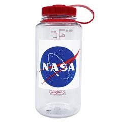 NALGENE Wide-Mouth 1000 mL Clear w/Red Cap NASA Globe
