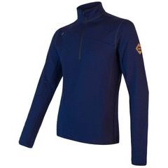 SENSOR MERINO UPPER pánská mikina krátký zip deep blue