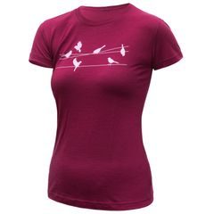 SENSOR MERINO ACTIVE SONGBIRDS dámské triko kr.rukáv lilla