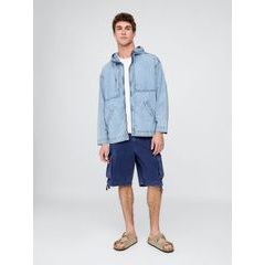 GAP 767470-00 Džínová oversize bunda Ripstop Modrá