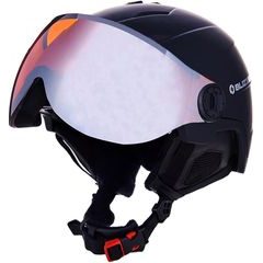 BLIZZARD Double Visor ski helmet black matt, orange lens, mirror