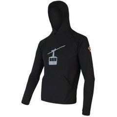 SENSOR MERINO UPPER GONDOLA pánská mikina klokanka černá