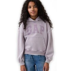 GAP 879365-00 Dětská mikina s logem VintageSoft Fialová