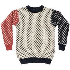 DEVOLD Nordsjø Wool Sweater Offwhite/Navy/Marsala