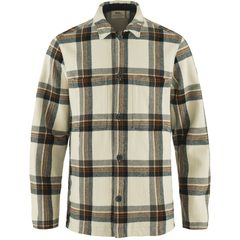 FJÄLLRÄVEN Singi Flannel Overshirt M, Chalk White-Dark Navy