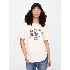GAP 407990-04 Bavlněné tričko s logem Bílá