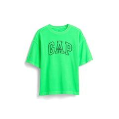 GAP Dětské oversize tričko Heavyweight Athletic Logo Zelená