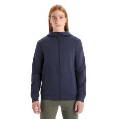 ICEBREAKER M Central Classic LS Zip Hoodie, MIDNIGHT NAVY