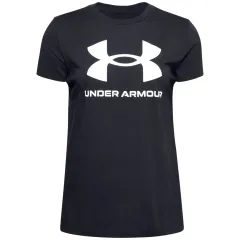 UNDER ARMOUR W SPORTSTYLE LOGO SS, Black / White