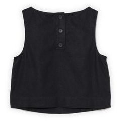 GAP 882932-02 Top z lněné směsi Černá