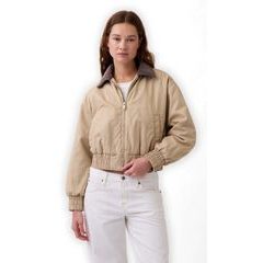 GAP 877671-00 Oversize bavlněný bomber Hnědá