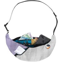 TICKET TO THE MOON Upcycled Sling Bag Light Grey / Light Purple