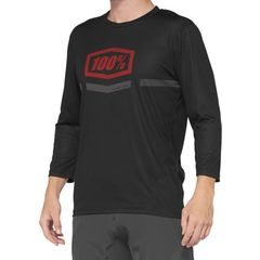 100% AIRMATIC 3/4 Sleeve Jersey, Black/Red