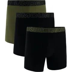 UNDER ARMOUR M UA Perf Cotton 6in - 3pk BLK/GRN