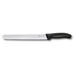 VICTORINOX Swiss Classic, slicing knife, 25cm, straight,fluted,black,blister