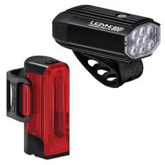 LEZYNE MICRO DRIVE 800+ / STRIP DRIVE 300+ PAIR SATIN BLACK / BLACK