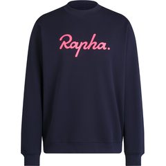 RAPHA Rapha Men's Heavyweight Logo Sweatshirt, Navy/Visibility Pink
