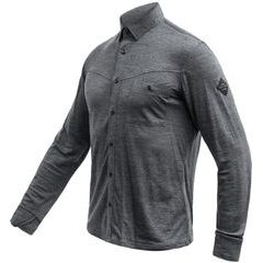 SENSOR MERINO LITE unisex košile dl.rukáv anthracite gray