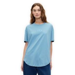GAP 407990-10 Bavlněné tričko s logem Modrá