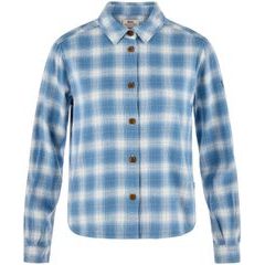 FJÄLLRÄVEN Övik Boxy Flannel Shirt W Eggshell-Dawn Blue