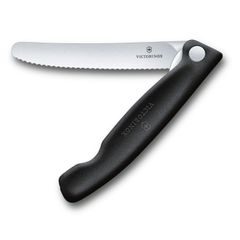 VICTORINOX Swiss Classic, picnic knife, 11cm, wavy, black, box