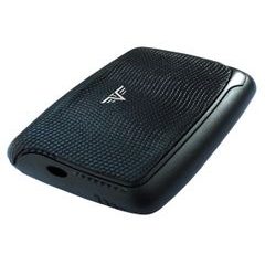 TRU VIRTU Card Case PEARL - leather Lizzard Black