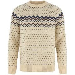 FJÄLLRÄVEN Övik Knit Sweater M Light Beige-Navy