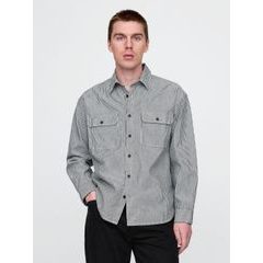 GAP 734169-00 Džínová oversize košile Americana Šedá