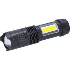 SOLIGHT WN49 LED nabíjecí kapesní svítilna se zoomem, 100lm + 70lm, Li-Ion, USB, černá