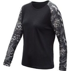 SENSOR MERINO BLEND IMPRESS dámské triko dl.rukáv černá/zebra