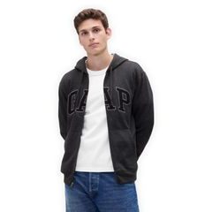 GAP 851516-32 Mikina na zip s logem Šedá