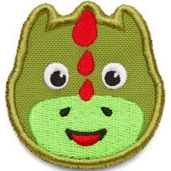 AFFENZAHN Velcro badge Dragon - green