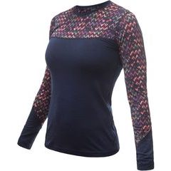 SENSOR MERINO IMPRESS dámské triko dl.rukáv deep blue/origami