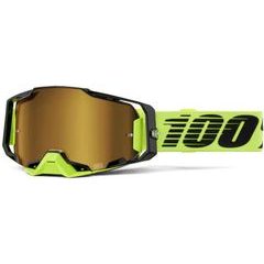 100% ARMEGA Goggle Neon Yellow - Mirror Gold Lens