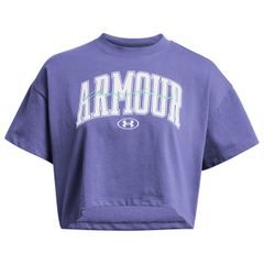 UNDER ARMOUR HW SCRIPTED WM CROP SS, Starlight / White