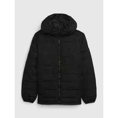 GAP 726305-01 Dětská prošívaná bunda s kapucí, Černá