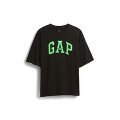 GAP Dětské oversize tričko Heavyweight Athletic Logo Černá