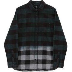 VANS PRINCETON LS WOVEN SHIRT, DEEP TEAL/PEWTER HEATHER