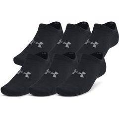 UNDER ARMOUR Essential No Show 6pk, Black / Black / Castlerock