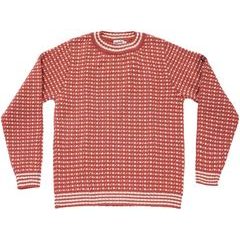 DEVOLD Islender Refined Sweater Marsala/Offwhite
