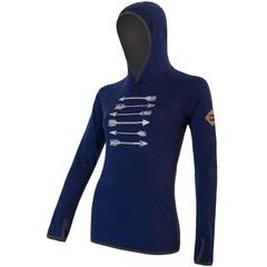 SENSOR MERINO UPPER ARROWS dámská mikina klokanka deep blue