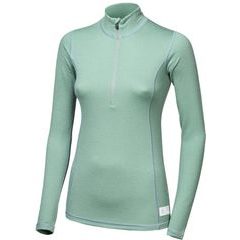 SENSOR MERINO DF dámské triko dl.rukáv zip basil green