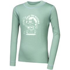 SENSOR MERINO DF PLANET dětské triko dl.rukáv basil green
