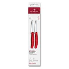 VICTORINOX Swiss Classic, paring knife, 2pcs, 8cm, straight, pointed,red,box