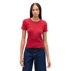 GAP 852851-01 Žebrované crop tričko s logem Červená