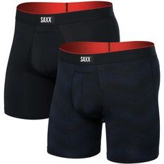 SAXX MULTI-SPORT MESH BOXER BRIEF FLY 2PK full tilt chevron/black